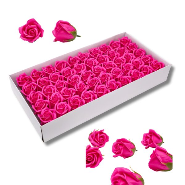 RÓŻE MYDLANE RÓŻOWE 50 SZTUK GŁÓWKI KWIATY MYDLANE DO FLOWER BOX